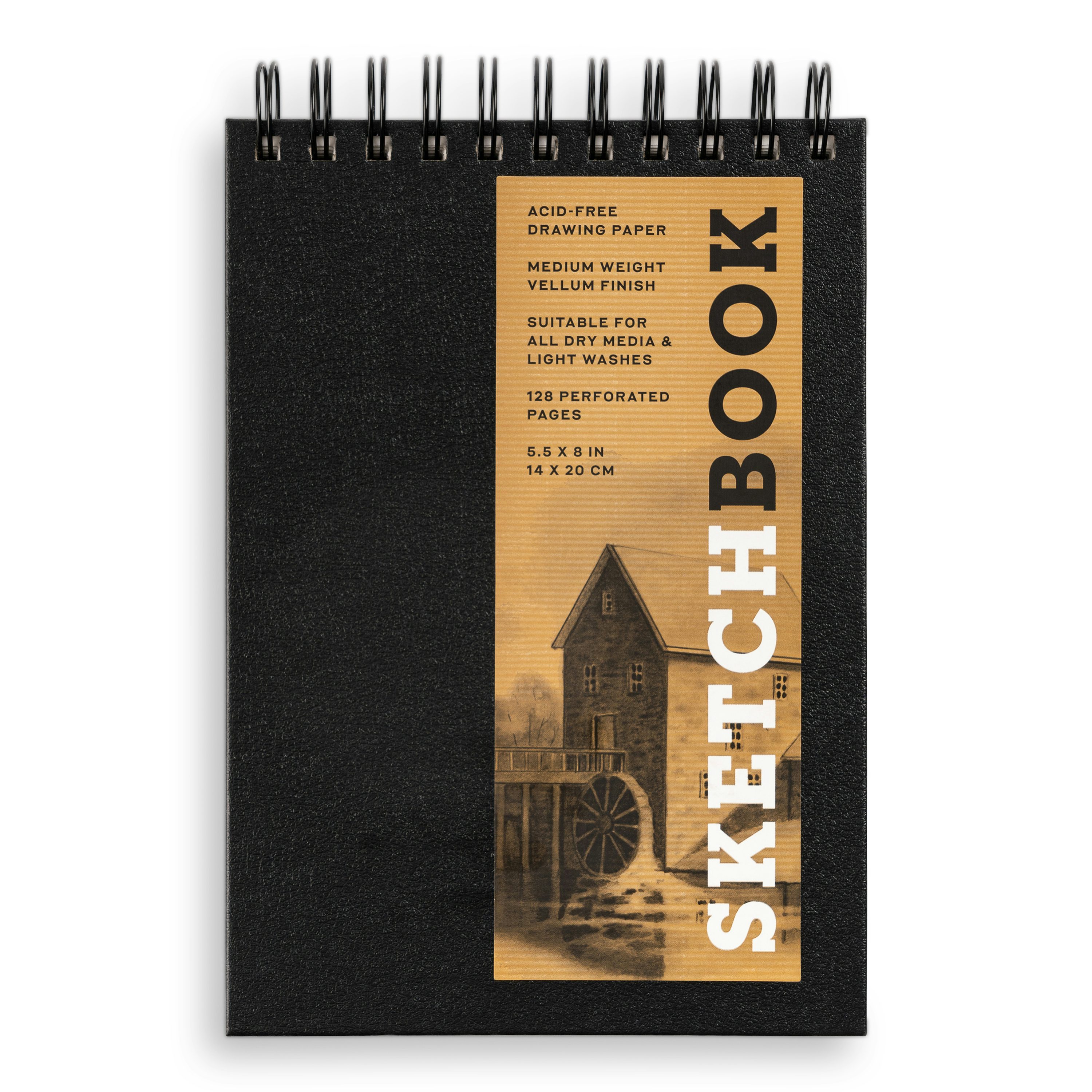 Sketchbook (Basic Small Spiral Fliptop Landscape Black) by Union 