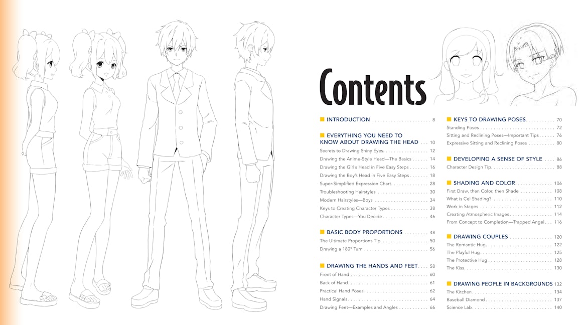 How to Draw Anime Sitting Poses with Guidelines (12 different